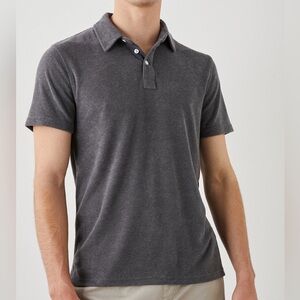Rails Navy Terry Cloth Polo Shirt in Large